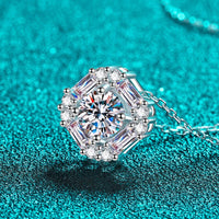 Geometric Moissanite Pendant Chain Necklace