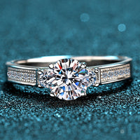 Lucky Charm Moissanite Rhodium-Plated Ring