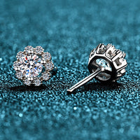 1 Carat Moissanite Floral-Shaped Stud Earrings