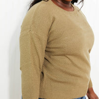 Zenana Bundled Up Full Size Round Neck Sweater