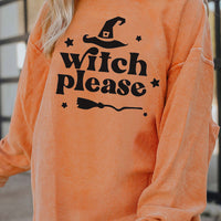 WITCH PLEASE Graphic Dropped Shoulder Sweatshirt