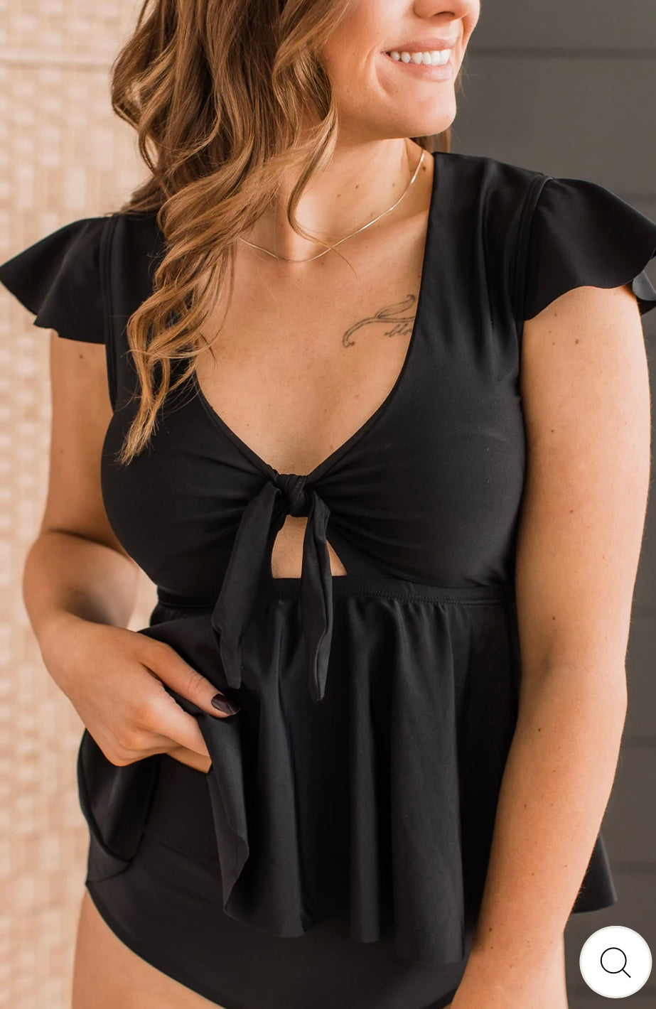 Beachside Beauty Peplum Tankini top