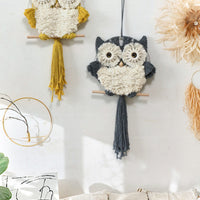 Hand-Woven Tassel Owl Macrame Wall Hanging