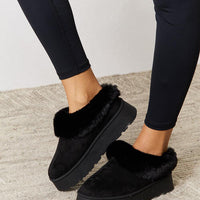 Legend Footwear Furry Chunky Platform Ankle Boots