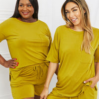 Zenana In The Moment Full Size Lounge Set in Olive Mustard