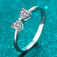 Moissanite Bow Rhodium-Plated Ring