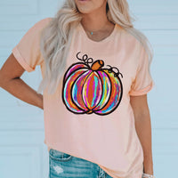 Pumpkin Graphic Round Neck T-Shirt