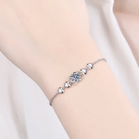 1 Carat Moissanite Heart Bracelet