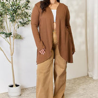 Culture Code Full Size Open Front Long Sleeve Cardigan