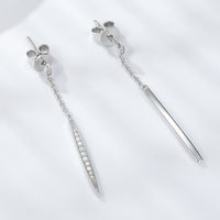 Elegant Moissanite 925 Sterling Silver Drop Earrings