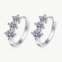 Sterling Silver Moissanite Huggie Earrings