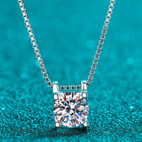 1 Carat Moissanite 925 Sterling Silver Chain Necklace