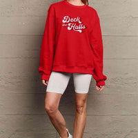 Simply Love Full Size DECK THE HALLS Graphic Sweatshirt