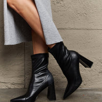 Weeboo Stacy Block Heel Sock Boots