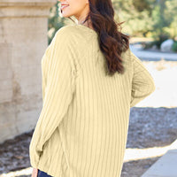 Basic Bae Full Size Ribbed Round Neck Long Sleeve Knit Top