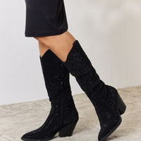 Forever Link Rhinestone Knee High Cowboy Boots