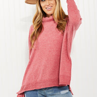 Zenana Love and Cuddles Full Size Cowl Neck Poncho Sweater