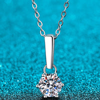 1 Carat Moissanite 925 Sterling Silver Chain-Link Necklace