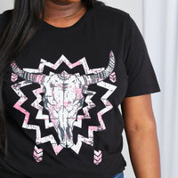 mineB Full Size Graphic Round Neck Tee Shirt