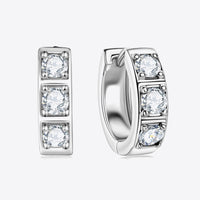 Inlaid Moissanite Huggie Earrings