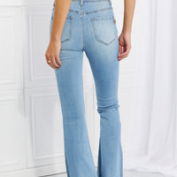 Vibrant MIU Full Size Jess Button Flare Jeans