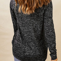 Heathered Drawstring Mock Neck Sweatshirt