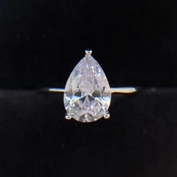 Classic Teardrop Moissanite Ring