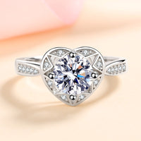 Moissanite Heart Ring