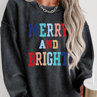 MERRY AND BRIGHT Graphic Sweatshirt