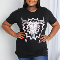 mineB Full Size Graphic Round Neck Tee Shirt