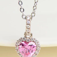 1 Carat Moissanite Heart Pendant Necklace