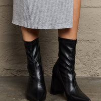 Weeboo Stacy Block Heel Sock Boots