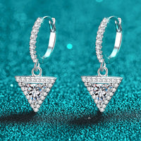 1 Carat Moissanite Triangle Drop Earrings