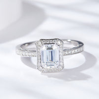 1 Carat Moissanite 925 Sterling Silver Halo Ring