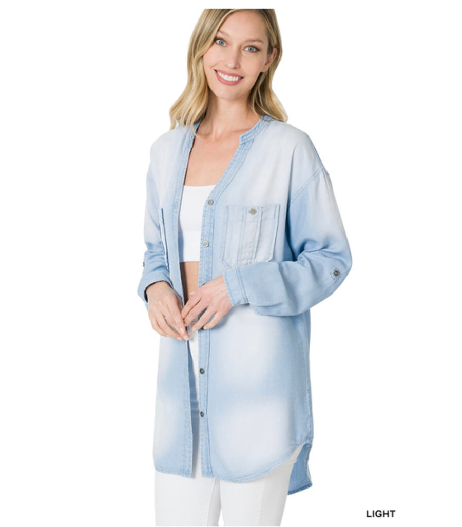 Spring chambray Longline Top