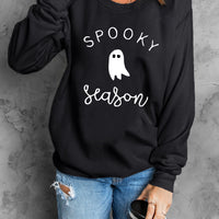 Round Neck Long Sleeve SPOOKY SEASON Graphic Sweatshirt