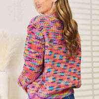 Woven Right V-Neck Long Sleeve Cardigan