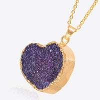 Contrast Heart Druzy Pendant