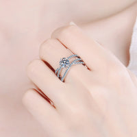 1 Carat Moissanite Crisscross Ring