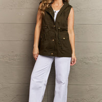 Zenana More To Come Full Size Military Hooded Vest