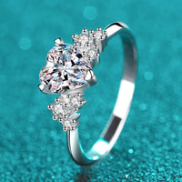 1 Carat Moissanite Heart Ring