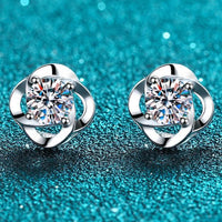 It's Your Day Moissanite Rhodium-Plated Stud Earrings