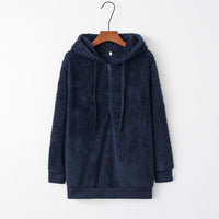 Quarter-Zip Drawstring Teddy Hoodie