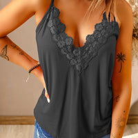 Lace Trim V-Neck Cami Top