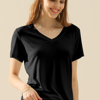 Ninexis Full Size V-Neck Short Sleeve T-Shirt