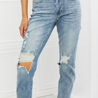 Judy Blue Malia Full Size Mid Rise Boyfriend Jeans