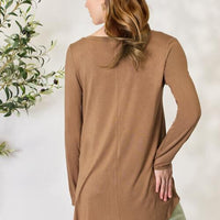 Zenana Full Size Long Sleeve V-Neck Top