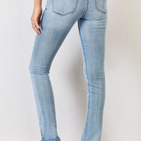 Kancan Full Size Mid Rise Y2K Slit Bootcut Jeans