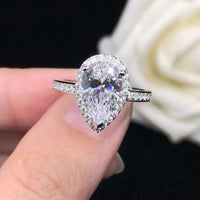 Moissanite Teardrop Cluster Ring