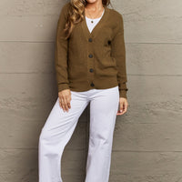 Zenana Kiss Me Tonight Full Size Button Down Cardigan in Olive